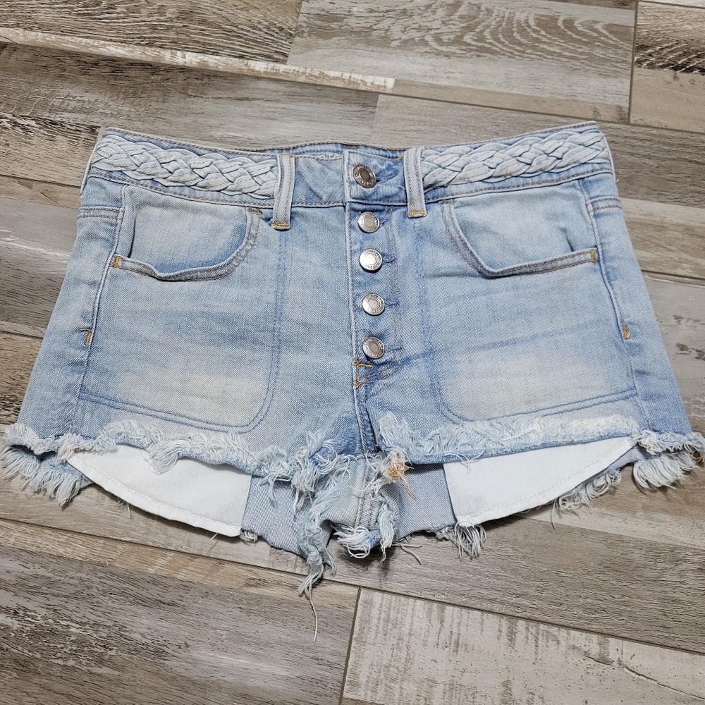 American Eagle Hi Rise Shortie Denim Shorts Size 6